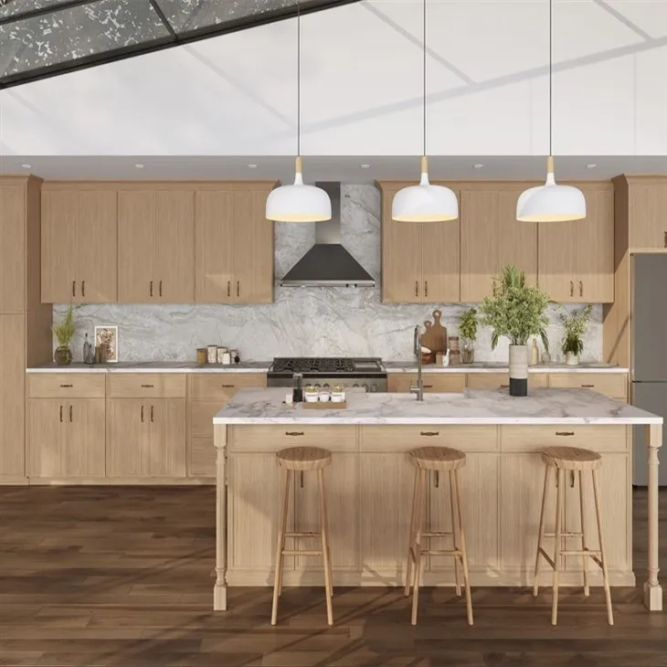 white oak slim shaker kitchen cabinets-03