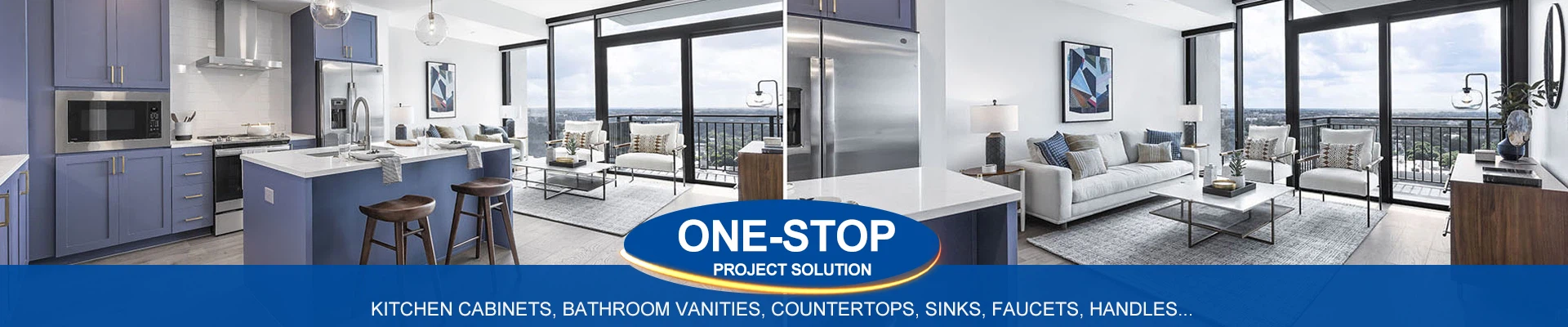 Kitchen cabinets, bathroom vanities, countertops, sinks, faucets, handles