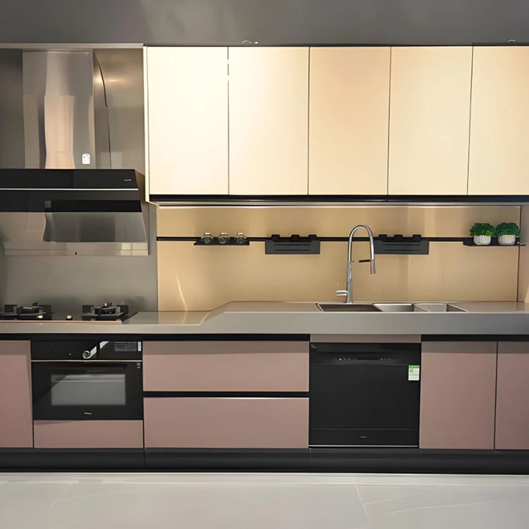 Armoires de cuisine en acier inoxydable colorées
